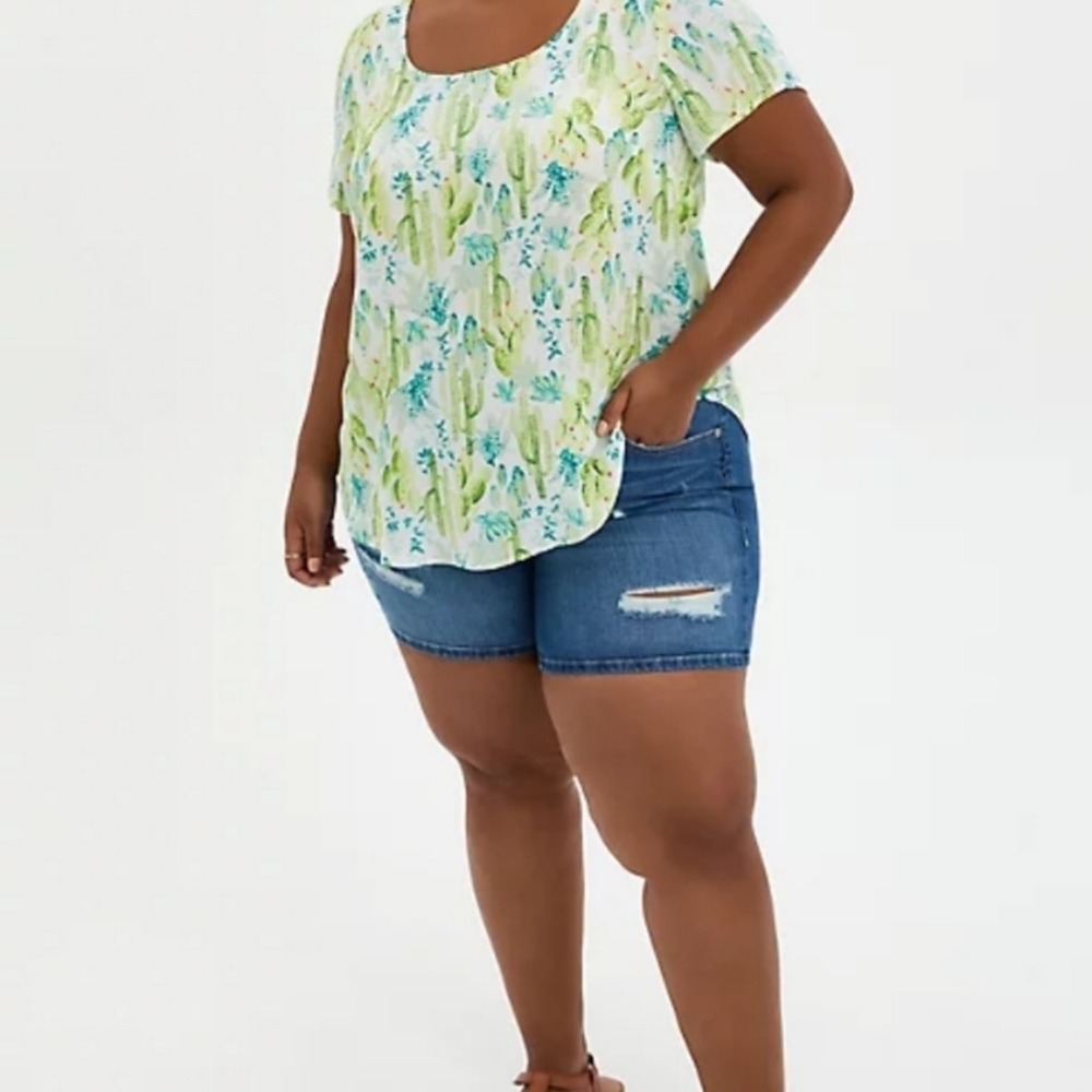 Torrid Cactus Georgette Blouse Top Women's Plus Size